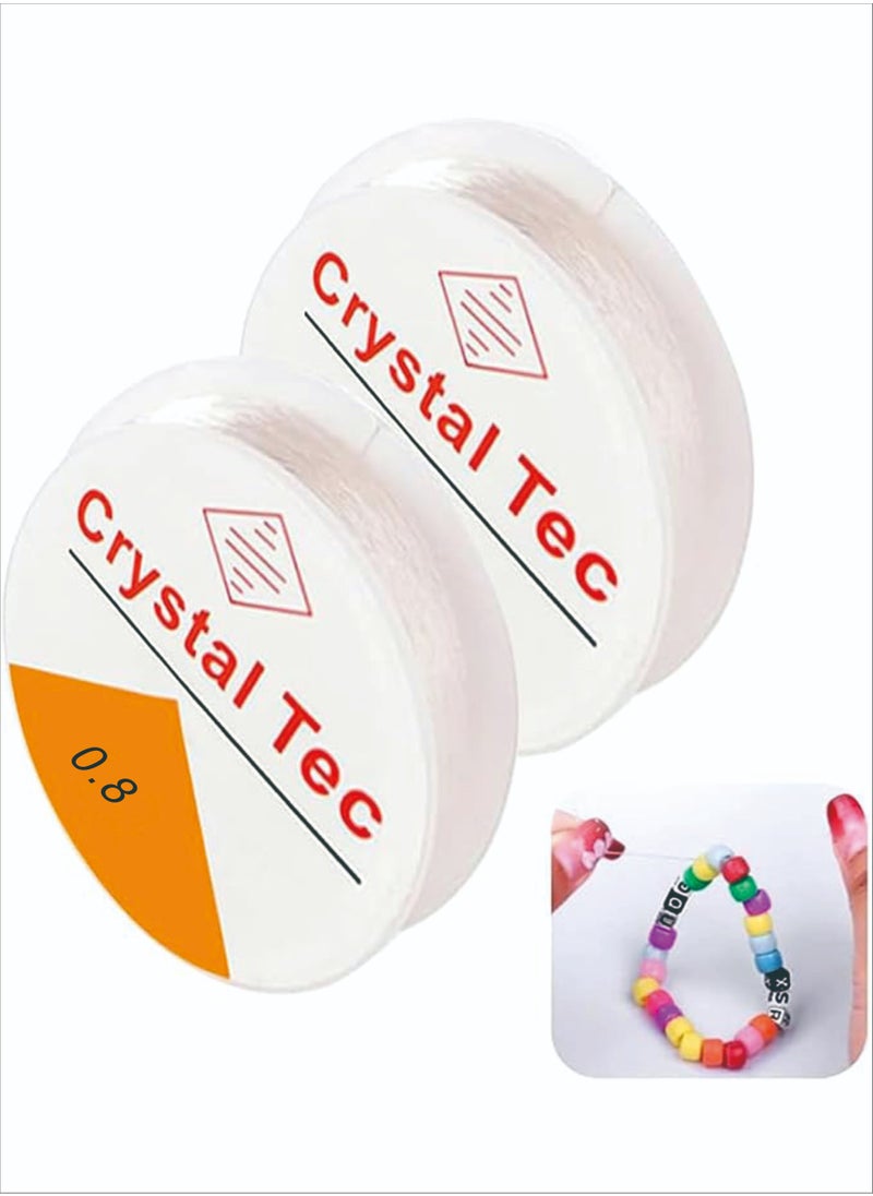 Crystal Tec - Pack of 3 Spool 0.8 mm Elastic Jewellery Thread Rubber Thread, Crystal Elastic Cord, Jewellery Thread, Craft Cord, Transparent Thread, for DIY, Pearl Jewellery, Bracelets Crafts’ - Image 1