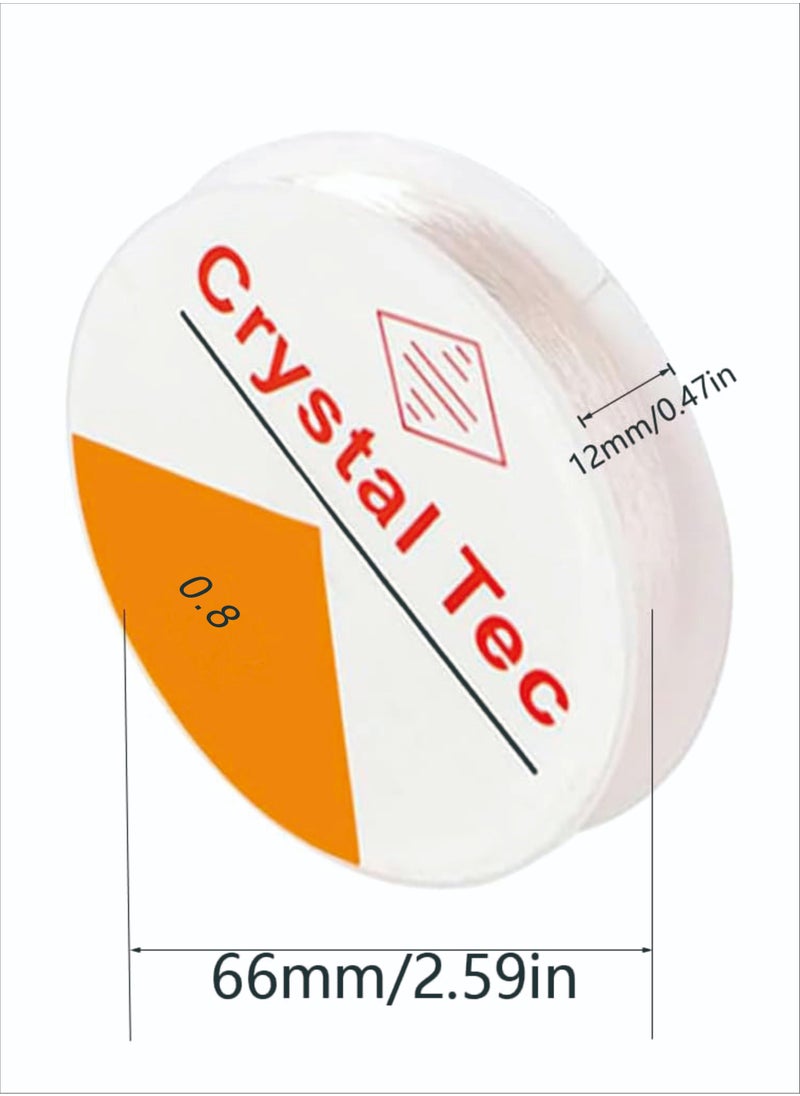 Crystal Tec - Pack of 3 Spool 0.8 mm Elastic Jewellery Thread Rubber Thread, Crystal Elastic Cord, Jewellery Thread, Craft Cord, Transparent Thread, for DIY, Pearl Jewellery, Bracelets Crafts’ - Image 1