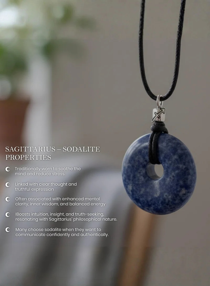 British Fossils قلادة الأبراج برج القوس بالسوداليت