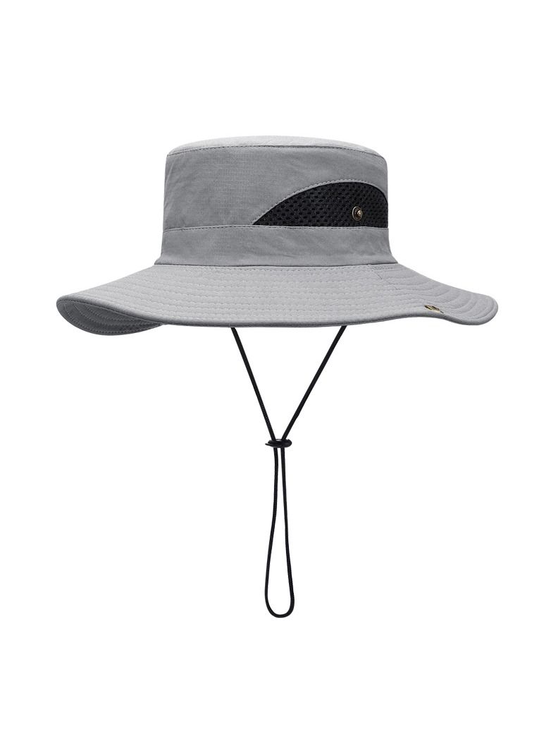 Loquat Men Summer Outdoor Casual Sunscreen Hat light grey - Image 1