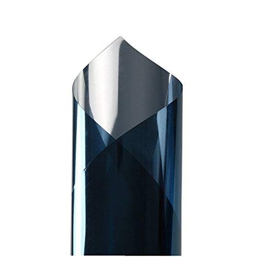 CVANU One Way Daytime Window Film Privacy Window Heat Control Flim Glass Films Self-Adhesive Window Dark Blue & Silver Tint for Home and Office 24''x75'' - Image 1