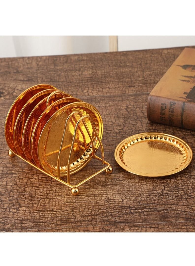 MIXDE 6 Pieces of Gold Cake Trays and A Stand - Image 3
