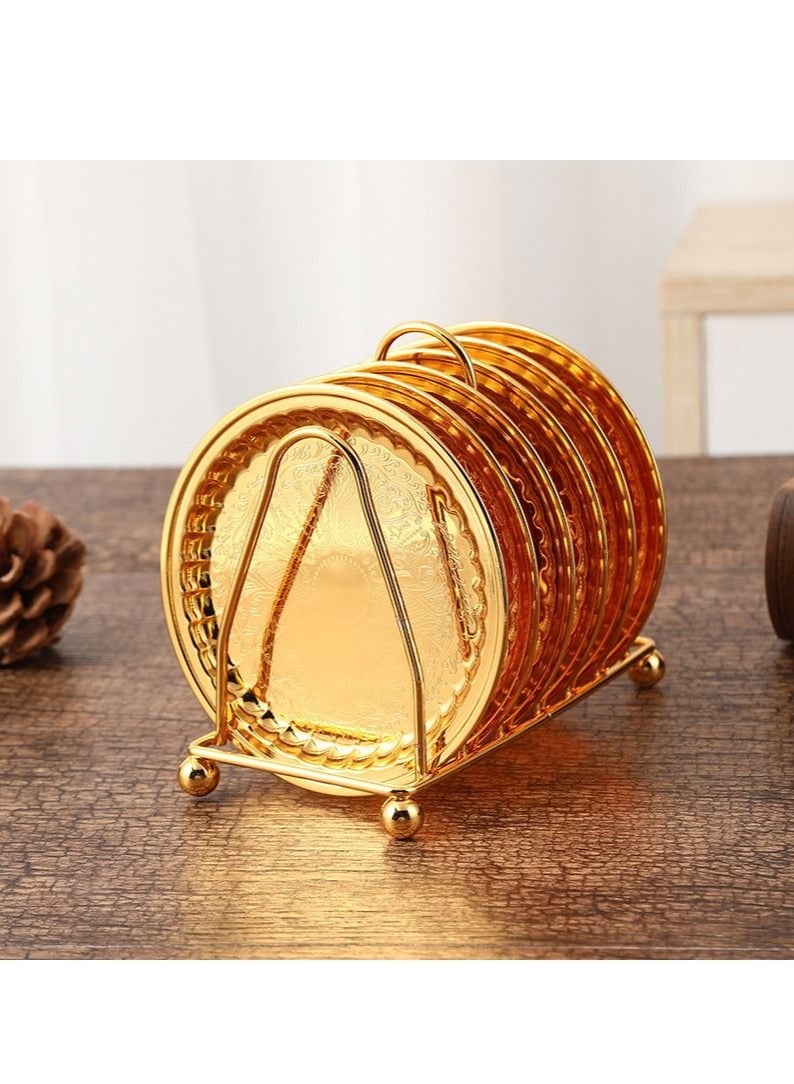 MIXDE 6 Pieces of Gold Cake Trays and A Stand - Image 4