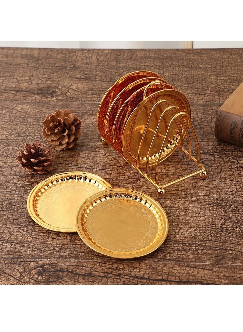 MIXDE 6 Pieces of Gold Cake Trays and A Stand - Image 2