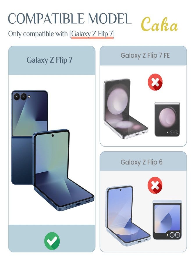 Caka جراب Caka المُطوّر لهاتف سامسونج جالاكسي Z Flip 7 [متوافق مع الشحن اللاسلكي] [حماية المفصلات] [واقي الشاشة] غطاء حماية مقاوم للصدمات للرجال والنساء لهاتف Z Flip 7 2025 - أسود - Image 2