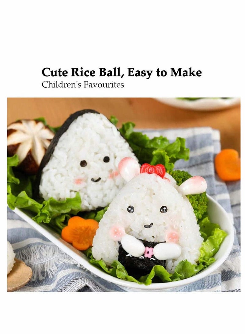 Excefore 2 Pieces Rice Ball Mould Makers, Triangle Sushi Mould in 2 Sizes and 1 Piece Rice Paddle for Bento or Japanese Box Meal Children Bento Home Kitchen DIY Nori Rice Bento - Image 4