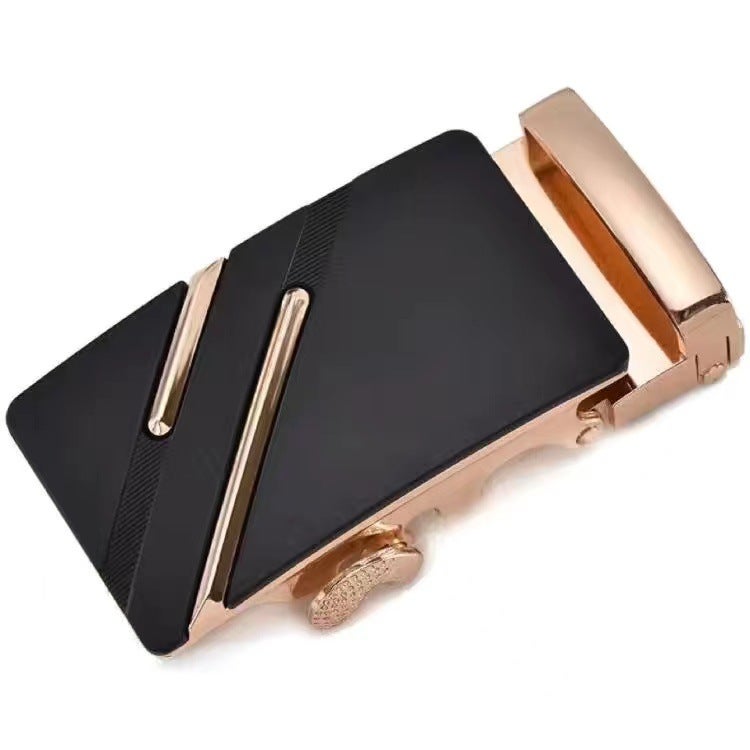 2023 Trendy Mens Alloy Belt Buckle 3.5CM Golden inclined parallel bars [without belt] 