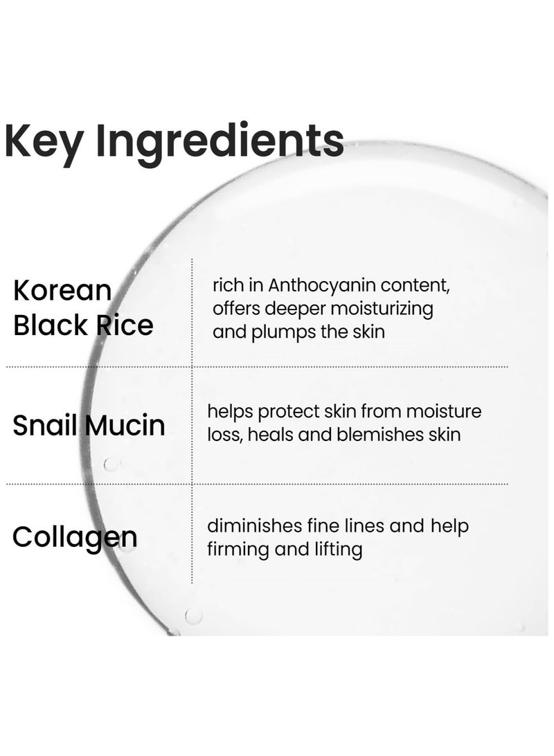تونر الكولاجين من الحلزون الأسود l تونر أساسي لترطيب البشرة وتنعيمها l مركب الأسود الثلاثي: الأرز الأسود، الفاصوليا، السمسم، مخاط الحلزون، الكولاجين l العناية بالبشرة الكورية، خالٍ من العطور [150 مل / 5.07 أونصة سائلة] - Image 3