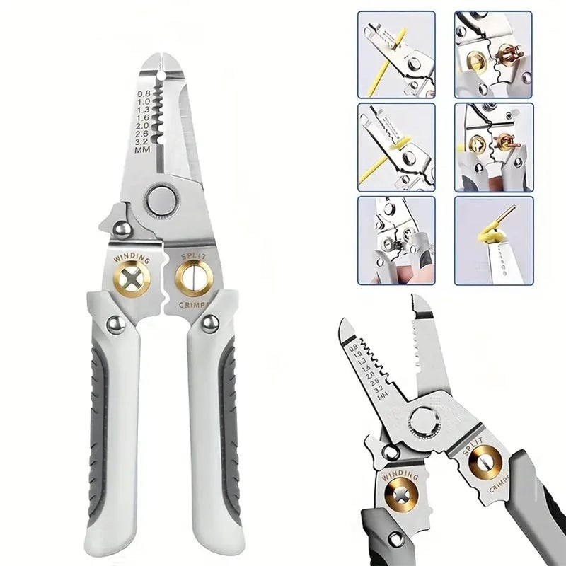 KN ENTERPRISE RT Multifunction Wire Stripper Electrician Wire Stripper Electrical Stripping Tool Multifunction Wire Pliers for Stripping Cutting Electric Cable Stripper Crimping Wire Pliers Cutter Tools - Image 1