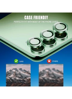 FARROBIZZ S23/ S23 Plus/ S24 5 Pcs Camera Lens Protector With 9H Tempered HD Glass Camera Cover Anti Scratch Aluminum Alloy Camera Ring (Green)  - Image 4