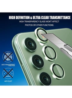 FARROBIZZ S23/ S23 Plus/ S24 5 Pcs Camera Lens Protector With 9H Tempered HD Glass Camera Cover Anti Scratch Aluminum Alloy Camera Ring (Green)  - Image 5