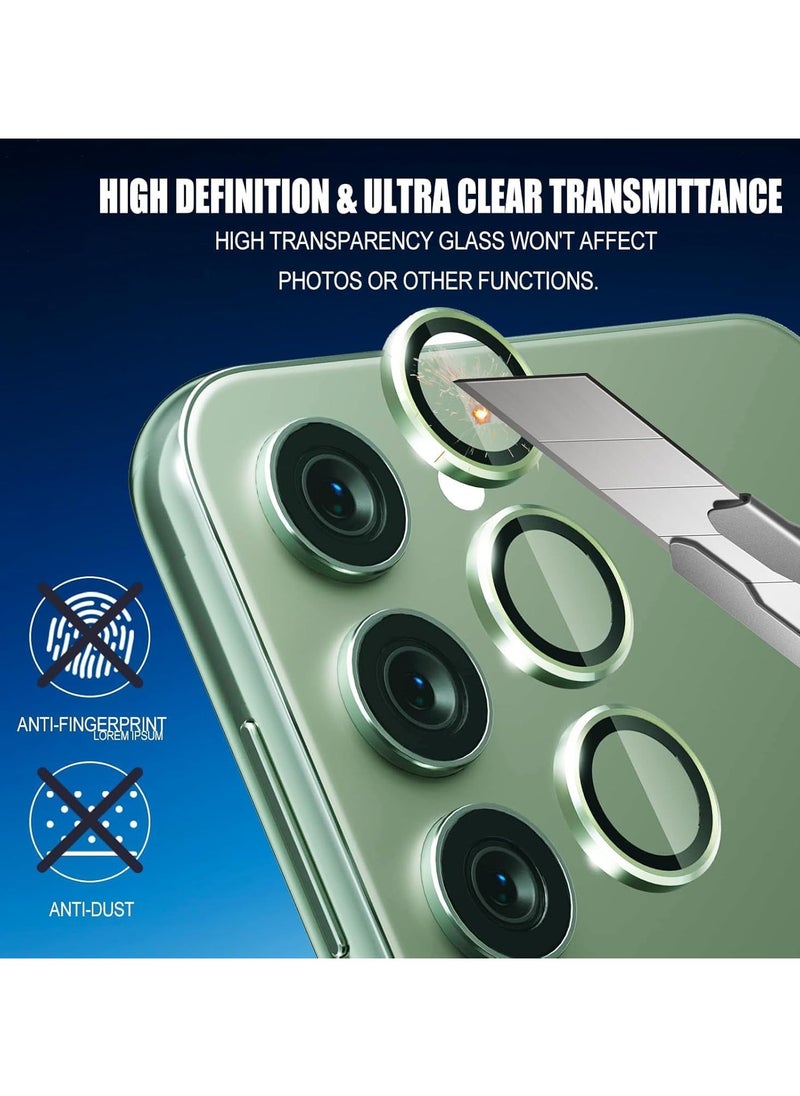 FARROBIZZ S23/ S23 Plus/ S24 5 Pcs Camera Lens Protector With 9H Tempered HD Glass Camera Cover Anti Scratch Aluminum Alloy Camera Ring (Green)  - Image 5