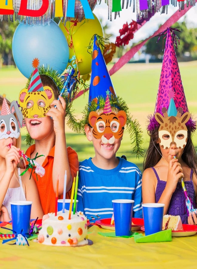Tinlade 20 Pcs Felt Animal Masks for Kids Safari Jungle Theme Party Masks Animal Birthday Mask Supplies Garland Decorations for Costume Zoo Birthday Party Favor Cosplay, 10 Styles - Image 4
