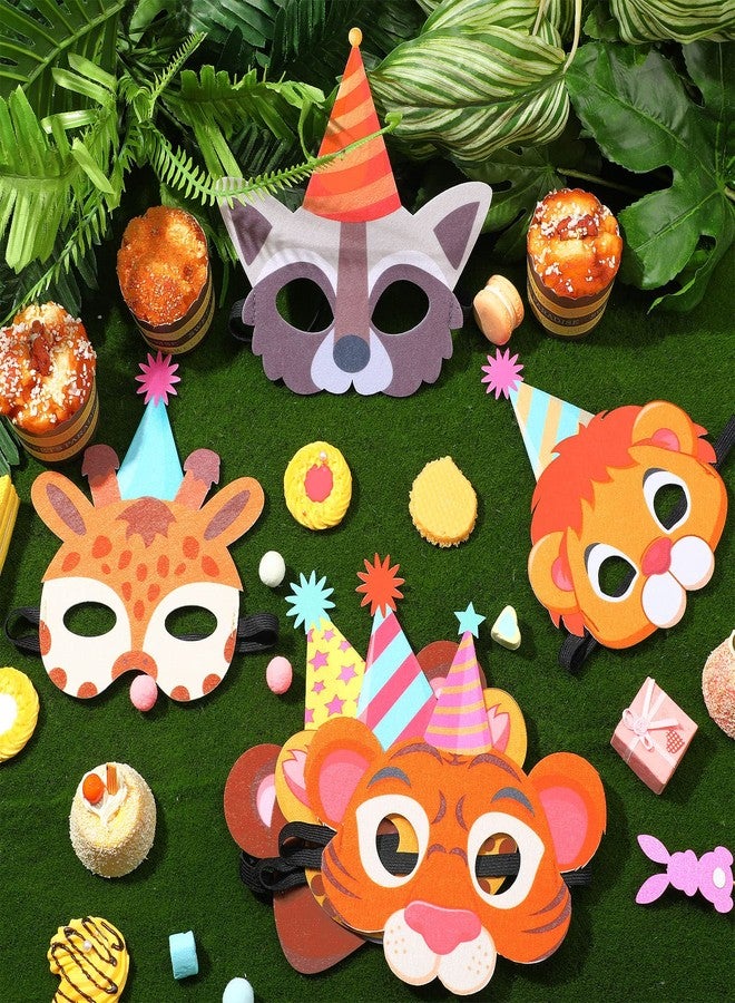 Tinlade 20 Pcs Felt Animal Masks for Kids Safari Jungle Theme Party Masks Animal Birthday Mask Supplies Garland Decorations for Costume Zoo Birthday Party Favor Cosplay, 10 Styles - Image 3