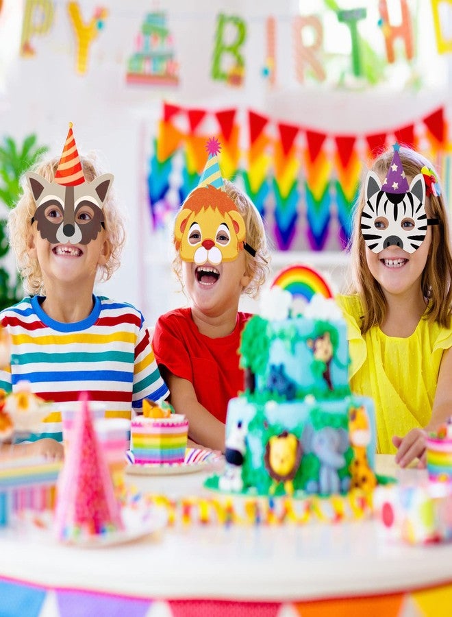 Tinlade 20 Pcs Felt Animal Masks for Kids Safari Jungle Theme Party Masks Animal Birthday Mask Supplies Garland Decorations for Costume Zoo Birthday Party Favor Cosplay, 10 Styles - Image 5