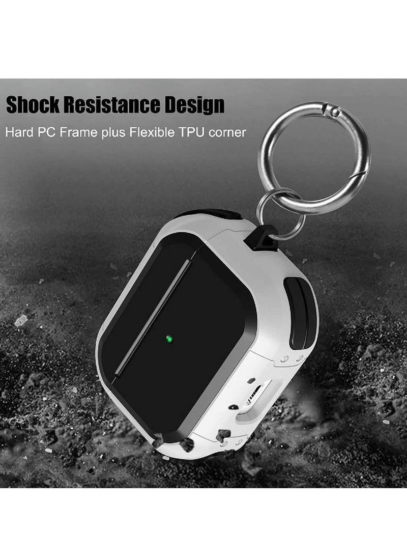 GENNEXT - Airpods 3 Case(2021) with Keychain,Full-Body Rugged Military Grade Protective Cover for Airpods 3rd Generation(2021),Shock Absorption Corner Design,Durable Armor Case,White - Image 1