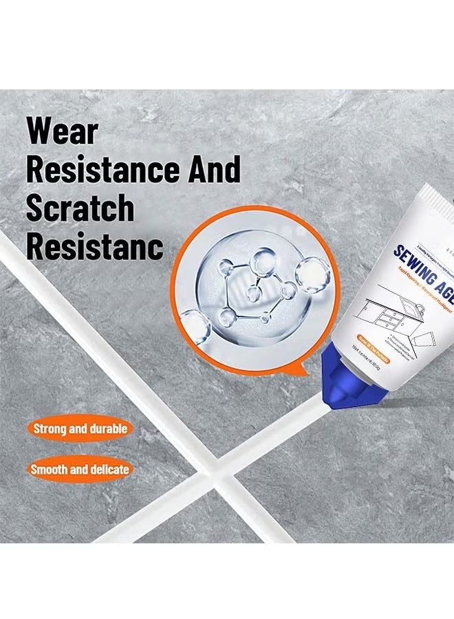 ASHILE Sewing Agent —Waterproof Squeeze Tube Adhesive Caulk Sealant Glue Sealer Easy To Apply for Home Use Indoor Kitchen Sink Bathroom Basin Toilet Edge Ceramic Tile 100G - Image 3
