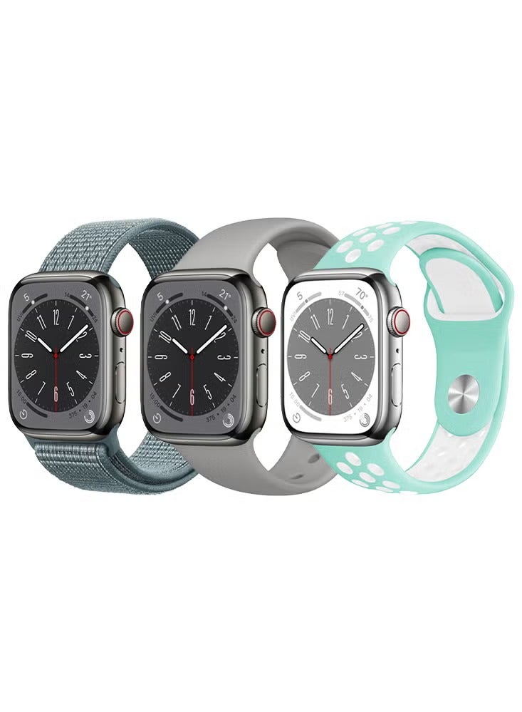 PROMASS 3pcs Watchband Replacement for Apple Watch 41/40/38mm Series 8/7/6/5/4/SE - Image 1