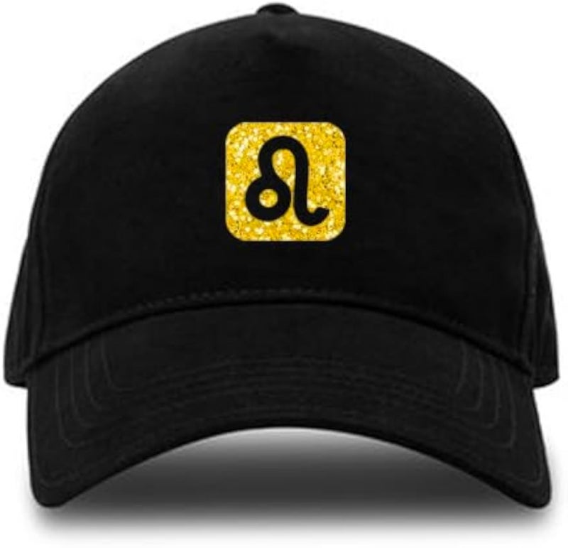 Black Cap with Gold Logo,Leo Zodiac
