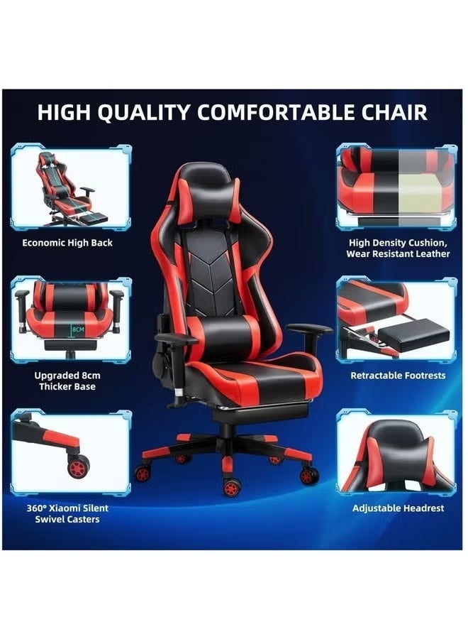 Cady One gaming chair Adjustable electronic sports , leather office computer chair, comfortable gaming chair, lumbar support chair with armrests and headrest, 360-degree rotation, black - Image 3