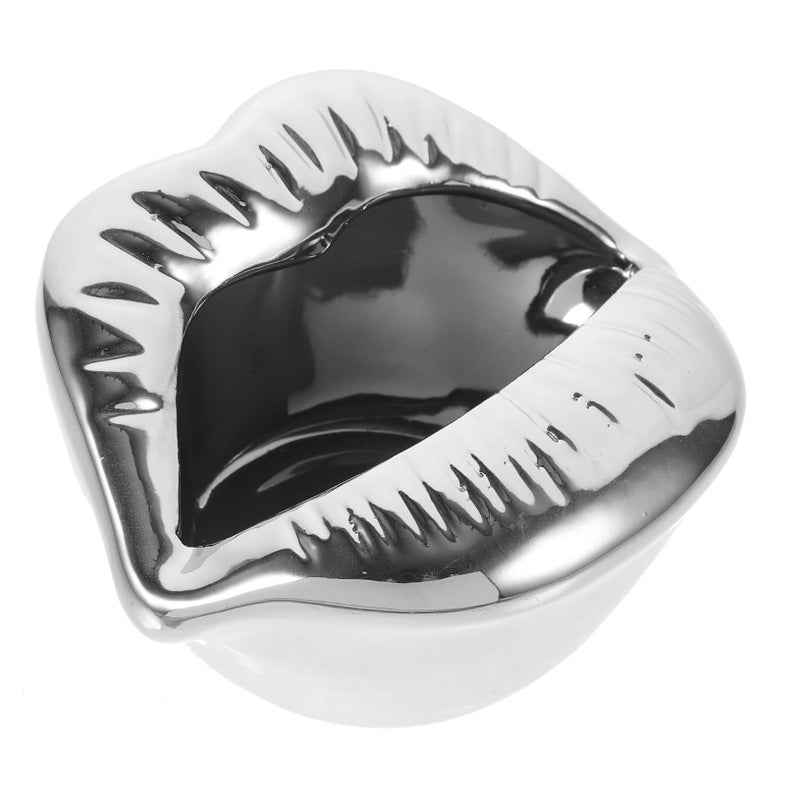 Ceramic Lip Ashtray Non Skid Bottom Easy Clean Unique Gift Home Bar Office Decor - Image 2