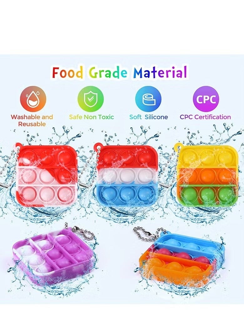 30 Pack Mini Pop Keychain, Pop Fidget Toys Fidgets for Classroom Prizes Stocking Stuffers for Kids Carnival Birthday Goodie Bag Stuffers - Image 3