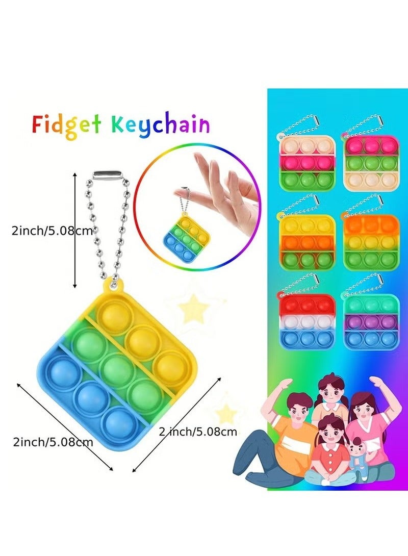 30 Pack Mini Pop Keychain, Pop Fidget Toys Fidgets for Classroom Prizes Stocking Stuffers for Kids Carnival Birthday Goodie Bag Stuffers - Image 2