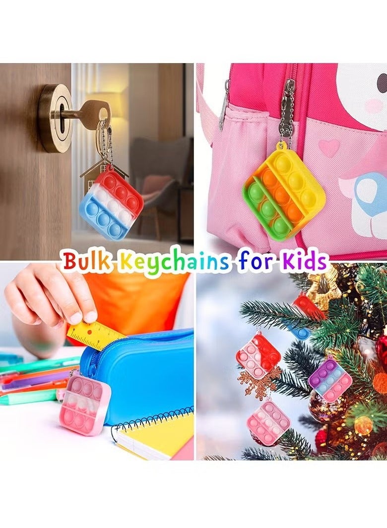 30 Pack Mini Pop Keychain, Pop Fidget Toys Fidgets for Classroom Prizes Stocking Stuffers for Kids Carnival Birthday Goodie Bag Stuffers - Image 5