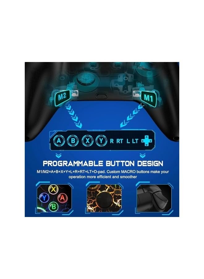 بروماس [تحتاج إلى ترقية] استبدال وحدة التحكم اللاسلكية LED لوحدة تحكم Xbox، وحدة تحكم مخصصة للوحة ألعاب الكمبيوتر مع TURBO، وظيفة ماكرو - Image 4