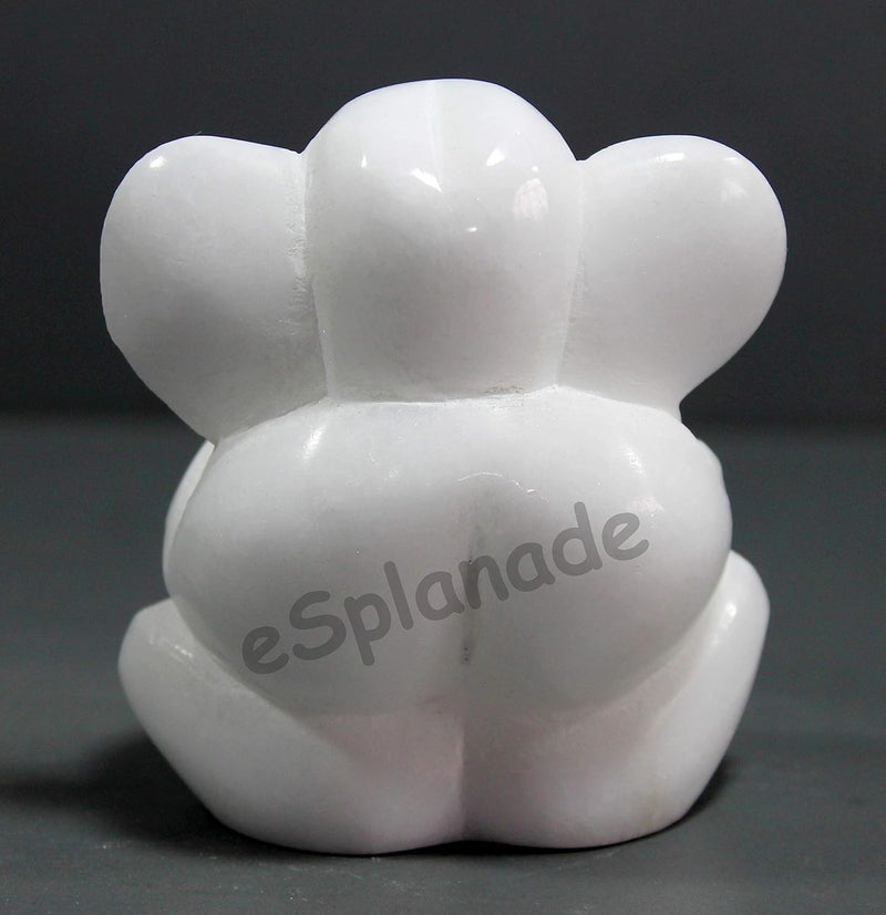 ESPLANADE Ganesha Marble Showpiece for Home Decor White 3 Inches - Image 4