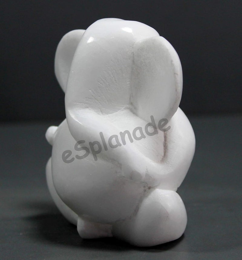 ESPLANADE Ganesha Marble Showpiece for Home Decor White 3 Inches - Image 3