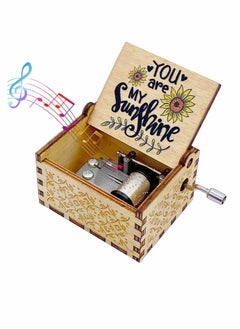 KASTWAVE You Are My Sunshine Music Box Sunflower, Unique Gifts for Birthday, Anniversary, Valentines Day, Mothers Day, Wood Hand Crank Vintage Crafts Laser Engraved Personalized Musical Boxes  - Image 1