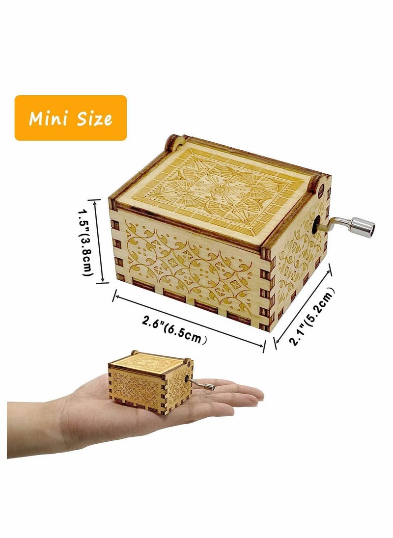 KASTWAVE You Are My Sunshine Music Box Sunflower, Unique Gifts for Birthday, Anniversary, Valentines Day, Mothers Day, Wood Hand Crank Vintage Crafts Laser Engraved Personalized Musical Boxes  - Image 4