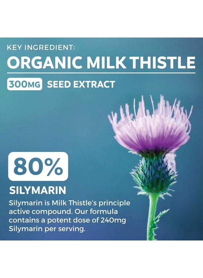 PURE CO - Organic Liver Cleanse Detox  Repair Milk Thistle Extract 80% Silymarin Dandelion Root Artichoke Leaf  Yellow Dock Extracts Liver Detox Supplement Support Health Formula 60 Vegan Capsules - Image 1