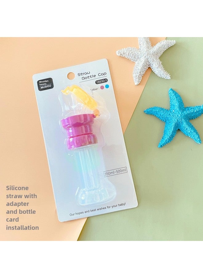 2023 Style Bottle Cap Converter Leak-proof Children's Drink Straw Cap Baby Anti-choking Sippy Cup-Color:With Bottle Straw Cover-red-card Holder-Specifications:1  - Image 1