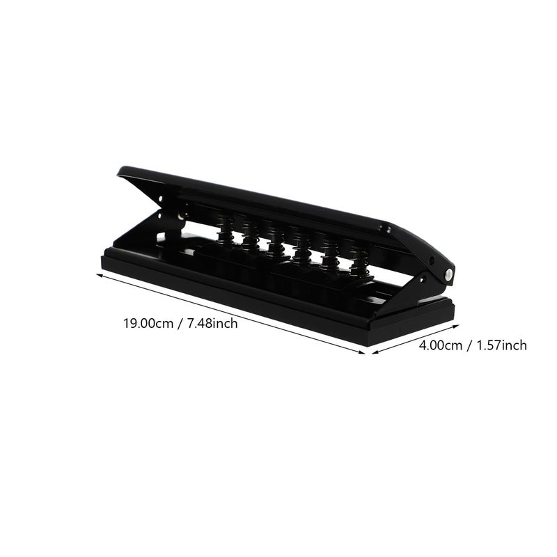 Adjustable 6 Hole Manual Paper Punch Black For Planner Binder Craft School Use - Image 3