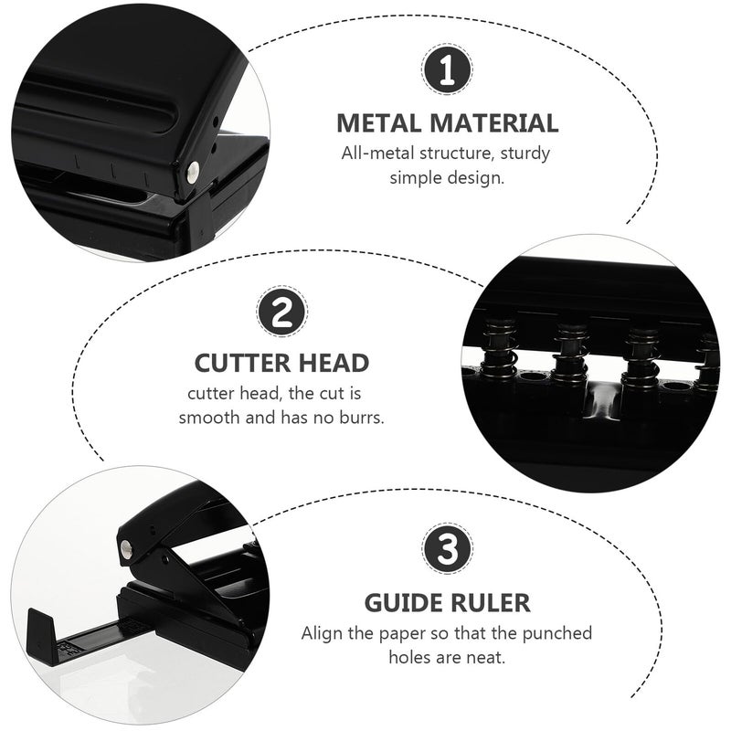 Adjustable 6 Hole Manual Paper Punch Black For Planner Binder Craft School Use - Image 4