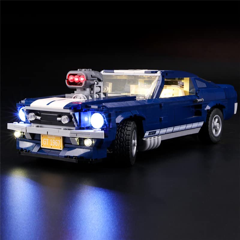GEAMENT Upgraded Version Blocks Light Kit for Creator Expert Ford Mustang Building Model - Compatible with Lego 10265 Car (Lego Set Not Included) - Image 1