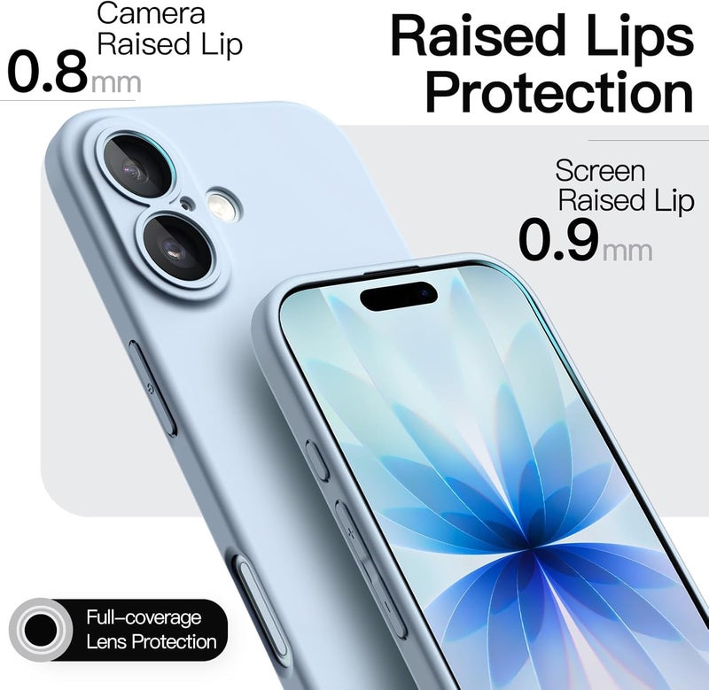 حافظة JETech الرفيعة لـ iPhone 17 مقاس 6.3 بوصة، غطاء هاتف فائق النحافة وخفيف الوزن وبسيط مع حماية عدسة الكاميرا، لمسة نهائية غير لامعة مقاومة لبصمات الأصابع (أزرق ضبابي) - Image 4