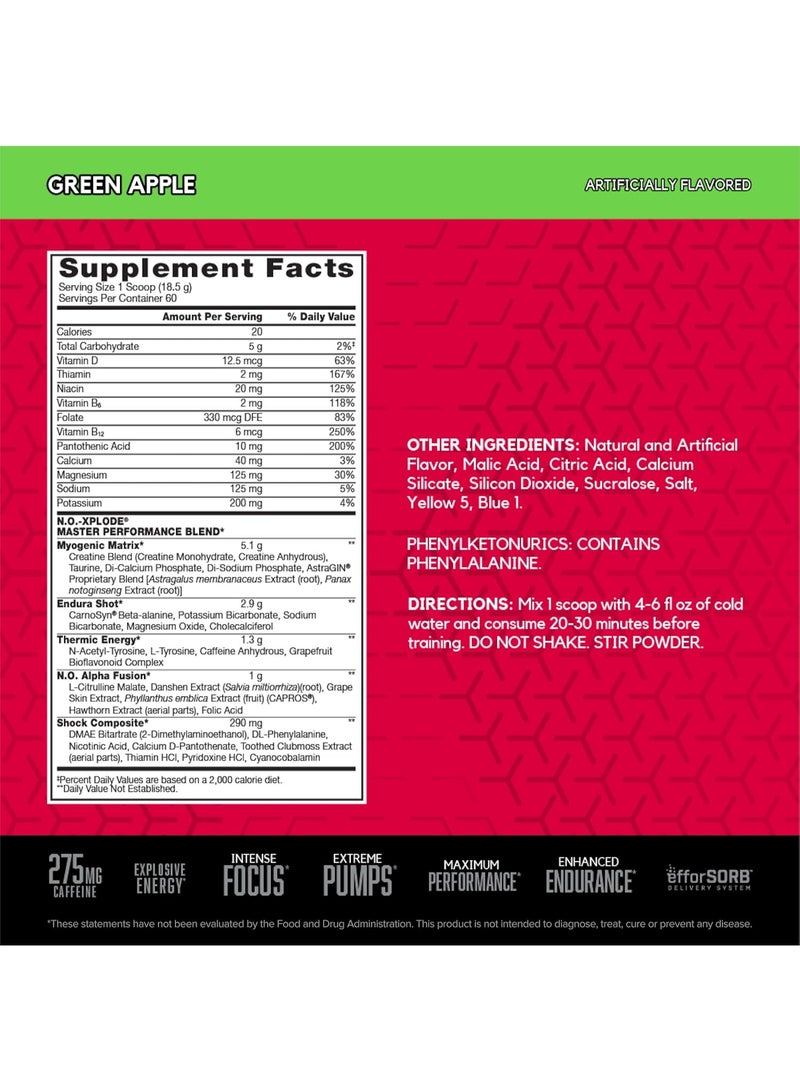 BSN N.O XPLODE 2.45LB 60SERV G. APPLE (6/CASE) - Image 3