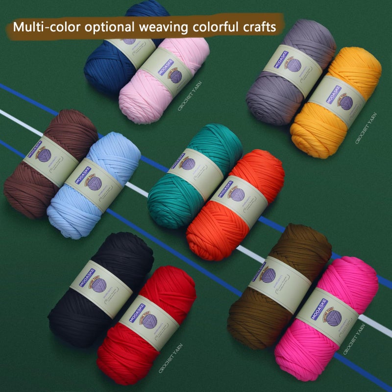 Mooaske 2 Pack T-Shirt Crochet Yarn for DIY Knitting Crochet Cloth Blanket Bag Dolls - 400g Chunky Thick Yarn for Crocheting with Polyester-Spandex Blend Elastic Fabric (Gray) - Image 5