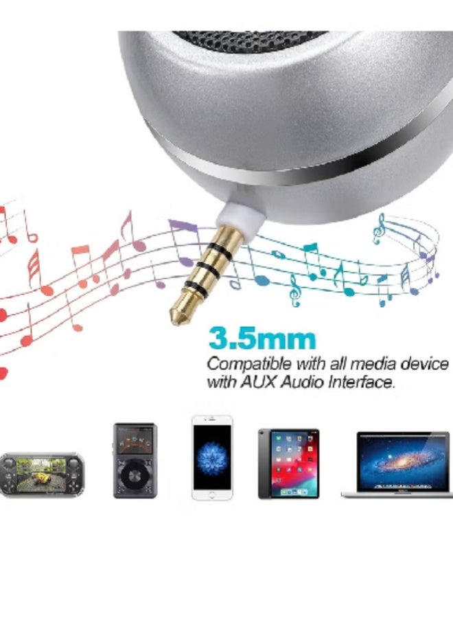 AROAQ Mini Portable Speaker 3W Rechargeable with 3.5mm AUX Jack & Built-in Battery – Compatible with iPhone, iPad, Tablet, Laptop, PC – Wireless Pocket Size Travel Speaker (Gray) - Image 2