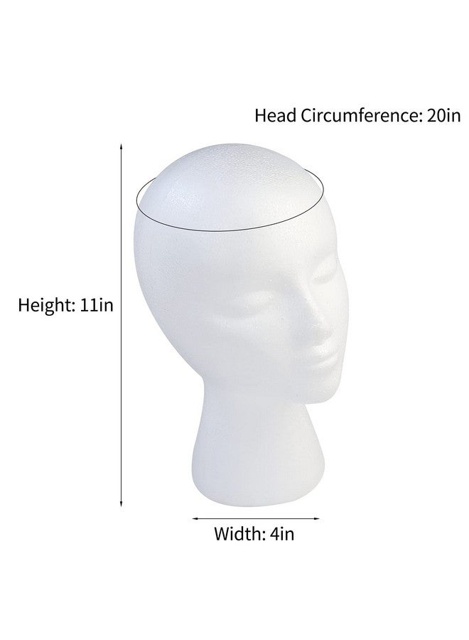 BALABALA 3 Pcs Foam Wig Head, Female Styrofoam Mannequin Hairpieces Stand Holder Cosmetics Model Head Wig Display for Style, Model, Display Hair, Hats, Hairpieces, Mask , Salon and Travel - Image 2