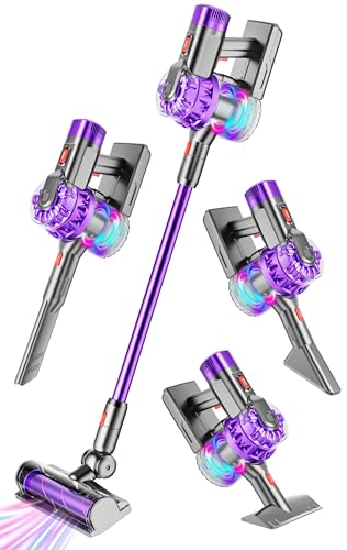 BLAXTEM 4in1 Kids Toy Vacuum That Works Toddler Pretend Play Cleaning Set with Real Suction Toys Working Cleaner Birthday Idea for 3 4 5 6 7 Year Girl Boy Purple - Image 1
