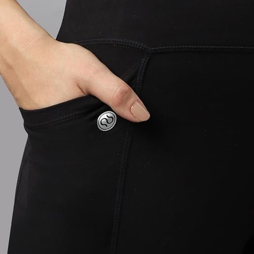 SOIE Women Mid-Rise Fit & Flared Pants with 4-Way Stretch & Compression Waistband Black - Image 5