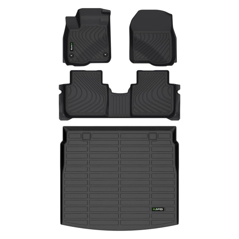 HAFIDI Floor Mats Cargo Liner Set Fit for 2023 2024 2025 2026 Honda CRV Hybrid Honda CRV All Weather Protection TPE AntiSlip Automotive Full Set Floor Liners Custom Accessories Black