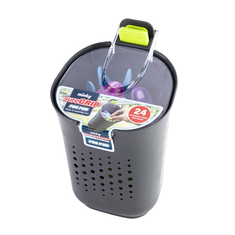 Minky VT86890F01 Pod Plus 24 Sure Grip Pegs Grey One Size