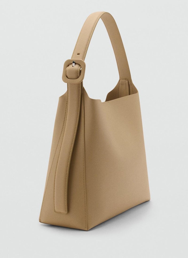 MANGO Leather effect bucket bag - Image 2
