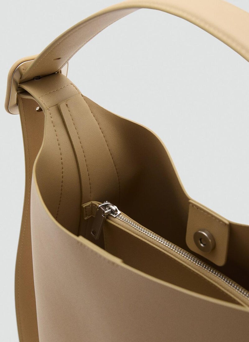 MANGO Leather effect bucket bag - Image 4