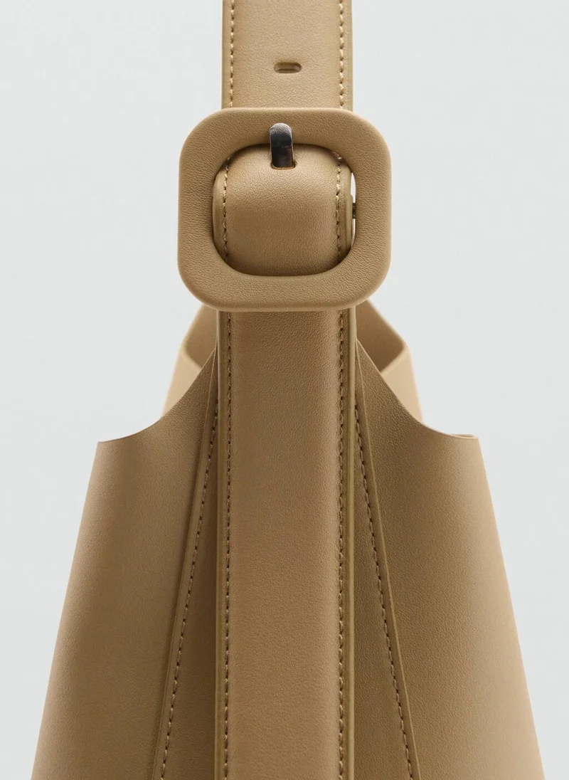 MANGO Leather effect bucket bag